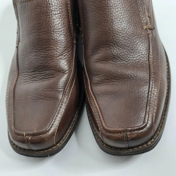 Florsheim Men's Roane Shoes 8.5 D Moc Toe Slip on Brown Leather Dress Casual