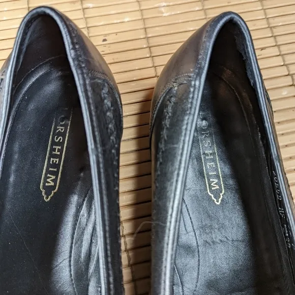Florsheim Woven Vamp Tassel Leather Loafers men's sz 10 EEE Black Dress Shoes Ca