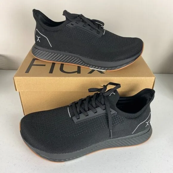Flux Adapt Run Black Knit Sneakers Shoes Gum Sole Mens 10.5 Womens 12