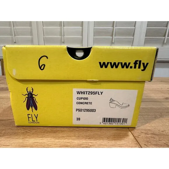 Fly London WHIT295FLY Cupido Concrete Sling-Back Pumps Shoes Size 39 EU 8 US NIB
