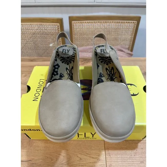 Fly London WHIT295FLY Cupido Concrete Sling-Back Pumps Shoes Size 39 EU 8 US NIB