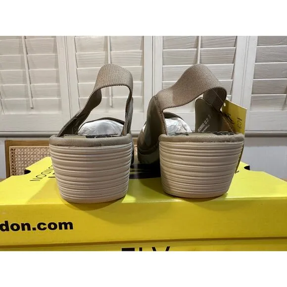 Fly London WHIT295FLY Cupido Concrete Sling-Back Pumps Shoes Size 39 EU 8 US NIB