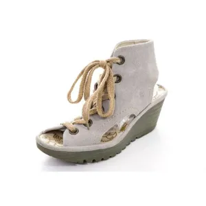 Fly London Yaba Suede Lace-Up Wedges Women's Sz 9-9.5 US / 40 EU Shoes