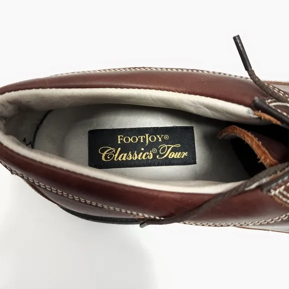 Footjoy Classics Tour Mens Golf Shoes Size 11 E Brown Leather Soft Spike