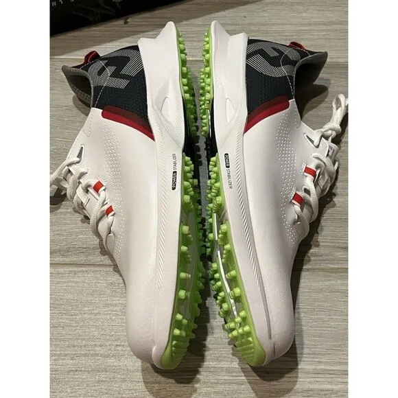 FootJoy FJ Fuel Men 10.5 M White/Navy/Lime Spikeless Golf Shoes 55452