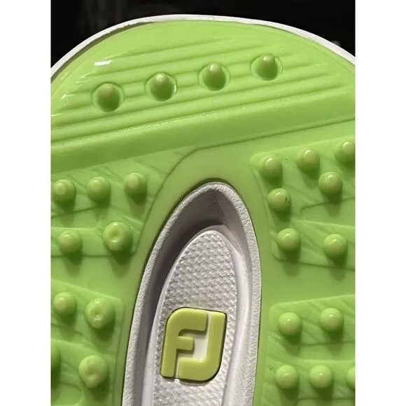FootJoy FJ Fuel Men 10.5 M White/Navy/Lime Spikeless Golf Shoes 55452