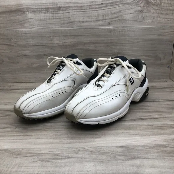 Footjoy Golf Shoes Men's 10 White Lace Up Soft Spike GreenJoy Cleat Sneakers