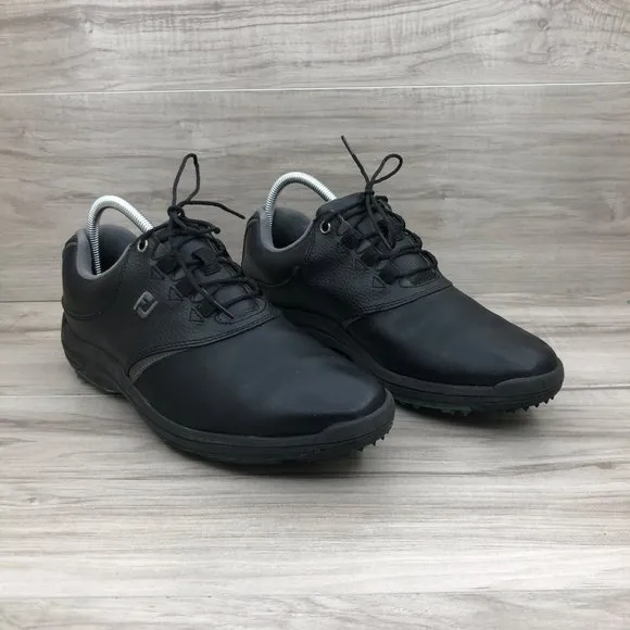 FootJoy Golf Shoes Mens 9 M Black GreenJoy Lace Up Soft Spike Cleats