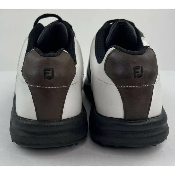 FootJoy GreenJoys Mens Golf Shoes Sz 11.5M 45516 White Brown Soft Spikes