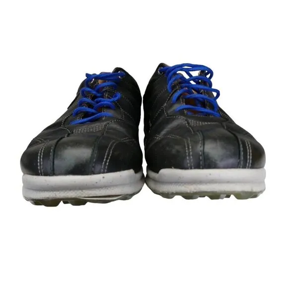 FootJoy Versaluxe Mens 11.5 Black Blue Leather Soft Spikeless Golf Shoes 57254