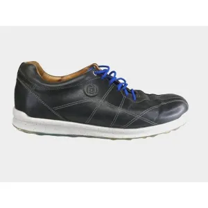 FootJoy Versaluxe Mens 11.5 Black Blue Leather Soft Spikeless Golf Shoes 57254