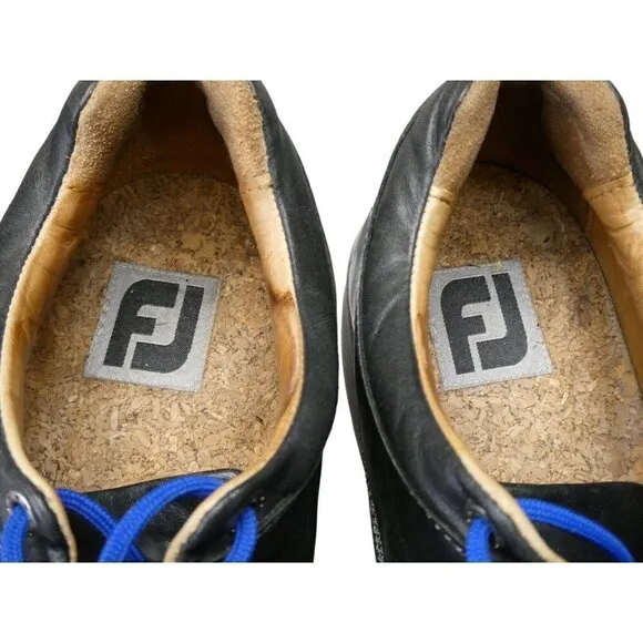 FootJoy Versaluxe Mens 11.5 Black Blue Leather Soft Spikeless Golf Shoes 57254
