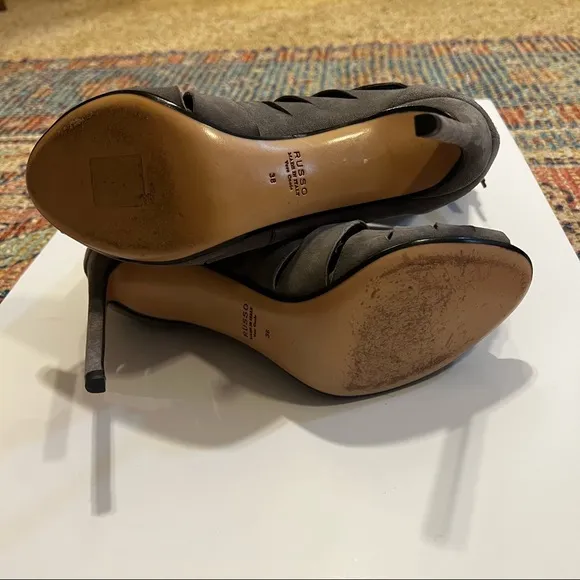 Francesco Russo Lace Up Suede Heels