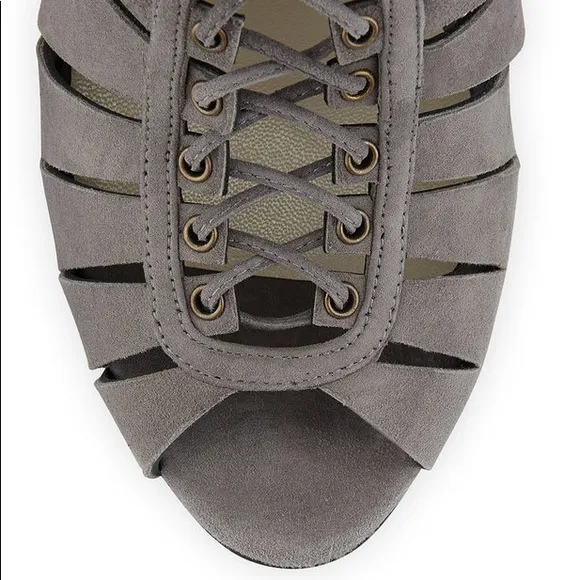 Francesco Russo Lace Up Suede Heels