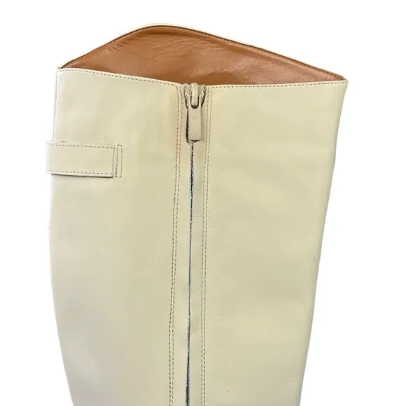 Franco Sarto Balin Leather Tall‎ Knee High Boot Wide Calf Zip Lug Sole Size 6.5