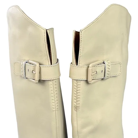 Franco Sarto Balin Leather Tall‎ Knee High Boot Wide Calf Zip Lug Sole Size 6.5