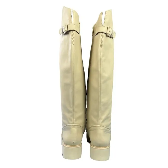 Franco Sarto Balin Leather Tall‎ Knee High Boot Wide Calf Zip Lug Sole Size 6.5