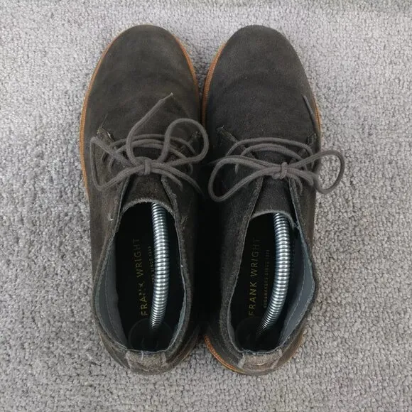 Frank Wright Baxter Mens Size 9 Ankle Boots Lace Up Chukka Suede Leather Brown