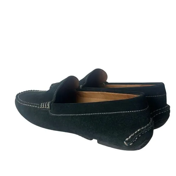 Fratelli Rossetti Men’s Green Suede Loafer SIZE 8.5 with White Stitching