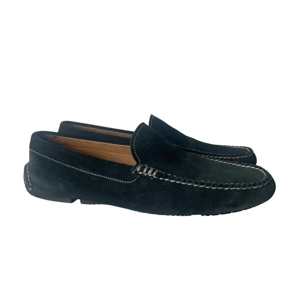 Fratelli Rossetti Men’s Green Suede Loafer SIZE 8.5 with White Stitching