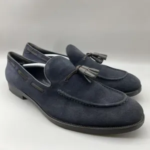 Fratelli Rossetti Brera Men Size 12 Shoes Navy Blue Suede Slip-On Tassel Loafers