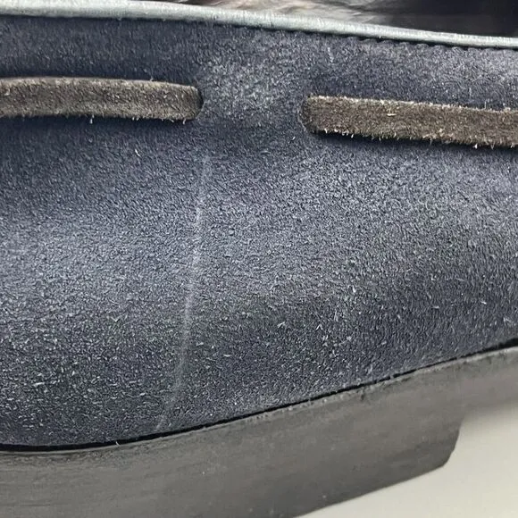 Fratelli Rossetti Brera Men Size 12 Shoes Navy Blue Suede Slip-On Tassel Loafers