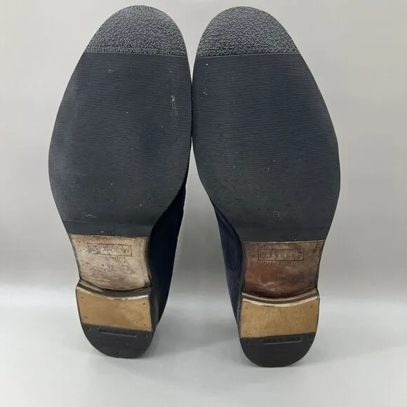 Fratelli Rossetti Brera Men Size 12 Shoes Navy Blue Suede Slip-On Tassel Loafers