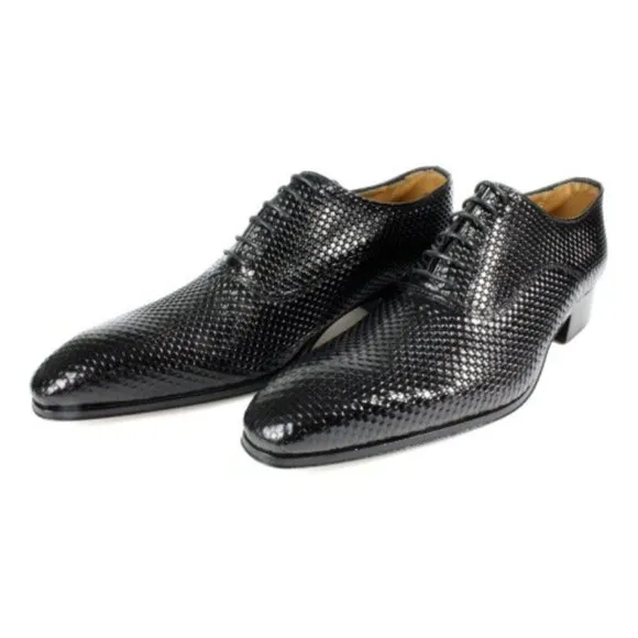 Fred Black Oxford Leather Shoes For Mens