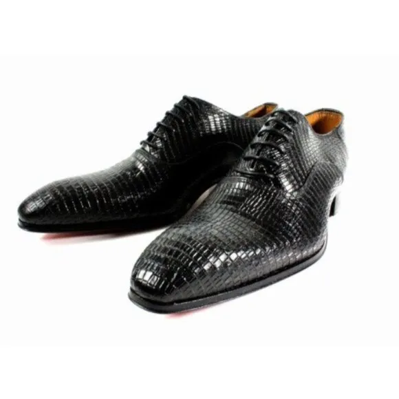 Fred Black Oxford Leather Shoes For Mens