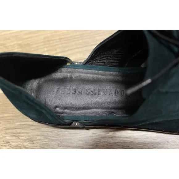 Freda Salvador women's suede leather pointed D'Orsay studded Oxford shoes