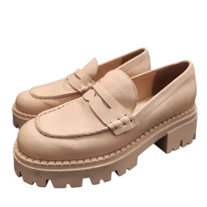 Free People Lyra Lug Sole Loafer Shoes Peach 36.5 Grunge Classic Office