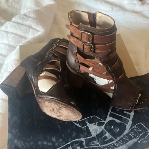 FreeBird by Steven Tiara Brown &amp; Cognac Leather Sandal