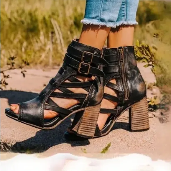 FreeBird by Steven Tiara Brown &amp; Cognac Leather Sandal