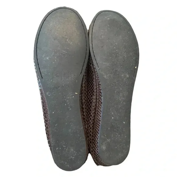 French Sole fs/ny Brown Snake Print Shoes