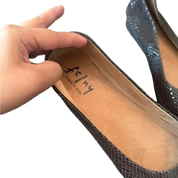 French Sole fs/ny Brown Snake Print Shoes
