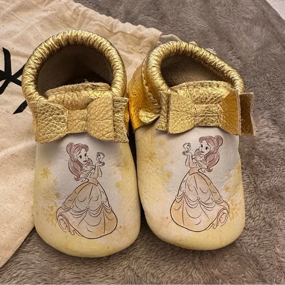 Freshly Picked Disney Princess Watercolor Belle Baby Shoes Beauty and the Beast