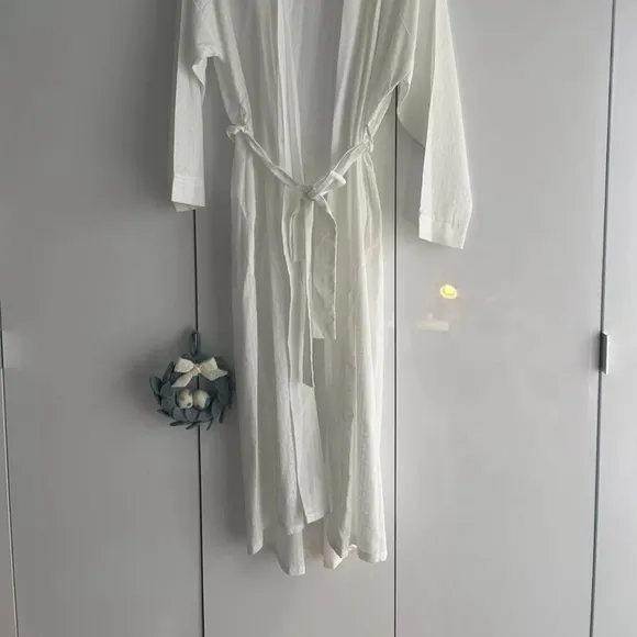 FROU FROU Cotton Robe Peignoir White Medium Loungewear Kimono