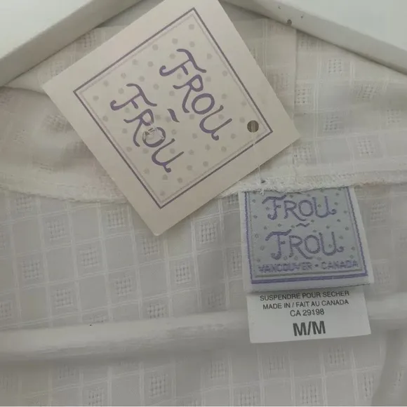 FROU FROU Cotton Robe Peignoir White Medium Loungewear Kimono