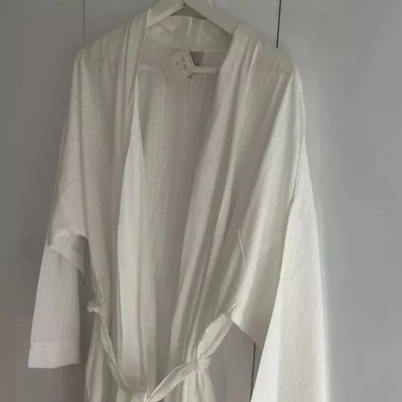 FROU FROU Cotton Robe Peignoir White Medium Loungewear Kimono