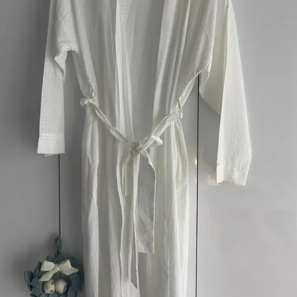 FROU FROU Cotton Robe Peignoir White Medium Loungewear Kimono