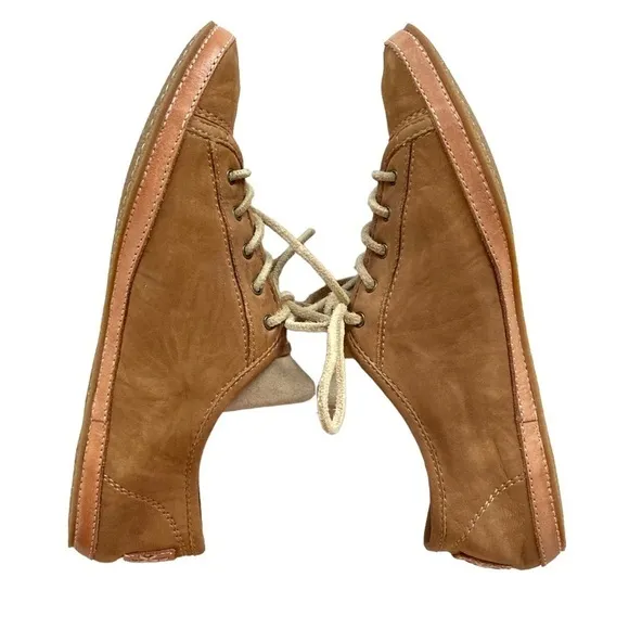 Frye Brown Leather CAM Flat Lace Up Shoes