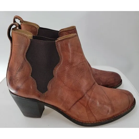 Frye Jackie Gore Stitching Women Shoes in Saddle