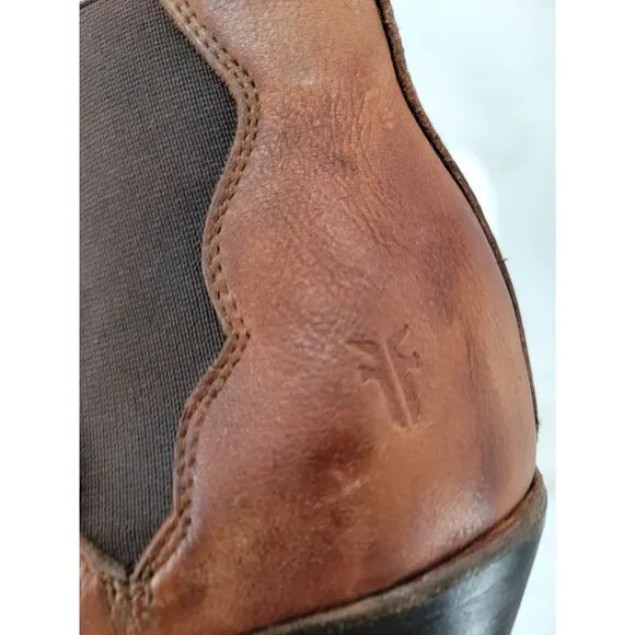Frye Jackie Gore Stitching Women Shoes in Saddle