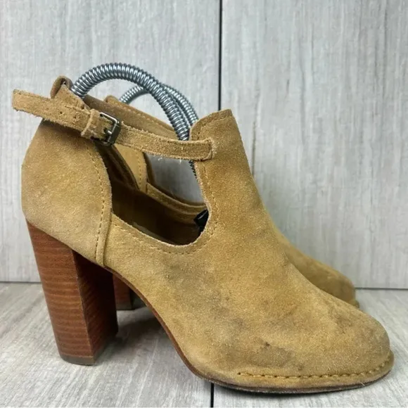 Frye Margaret Bootie Brown Suede Block Heeled Shootie Shoes Womens Size 7.5