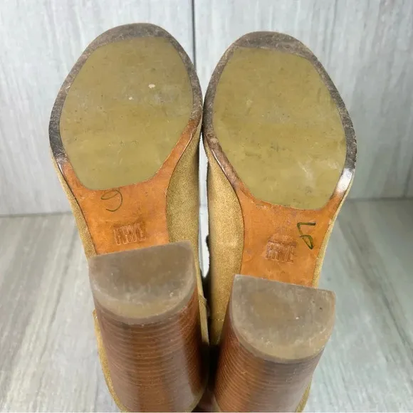 Frye Margaret Bootie Brown Suede Block Heeled Shootie Shoes Womens Size 7.5