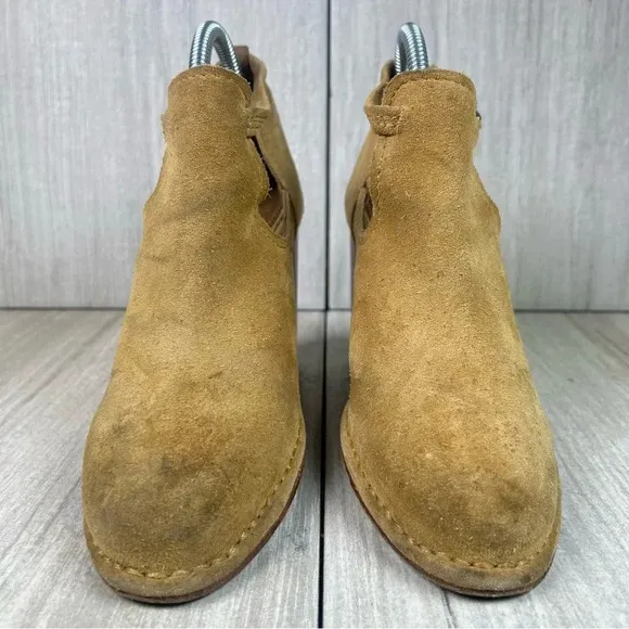 Frye Margaret Bootie Brown Suede Block Heeled Shootie Shoes Womens Size 7.5