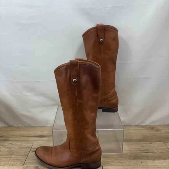 Frye Women's 40055 Melissa Double Sole Button Lug Brown 7.5 B