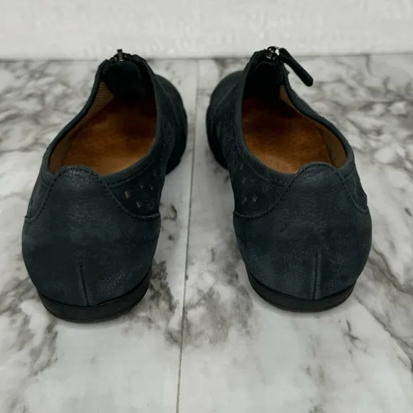 Gabor Nubuck Punched‎ Zip-Up Shoes in Dark Blue- Sz 5