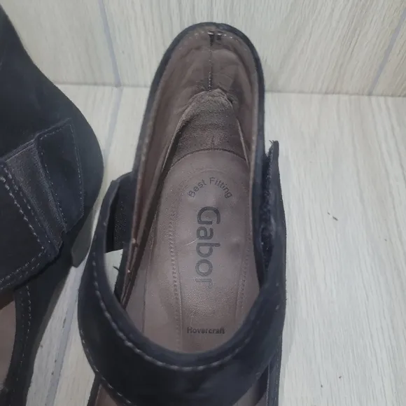 Gabor Womens Black Suede Leather Wedge Shoes Size 5.5