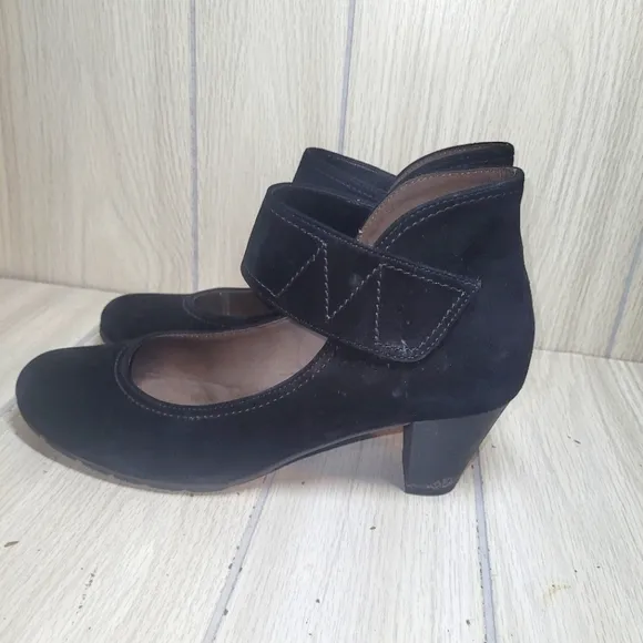 Gabor Womens Black Suede Leather Wedge Shoes Size 5.5